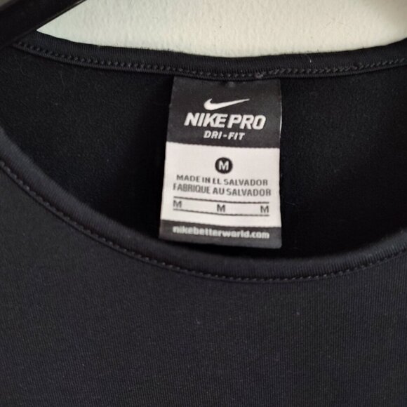Ladies SZ M Nike Pro Black Dri-Fit Long- Sleeve Top - Picture 4 of 4